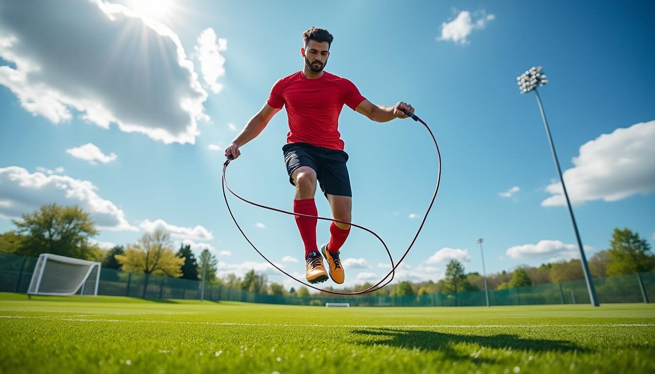 boostez votre endurance et améliorez votre cardio avec ces exercices de corde à sauter spécialement conçus pour les footballeurs. idéal pour développer agilité, vitesse et condition physique sur le terrain.
